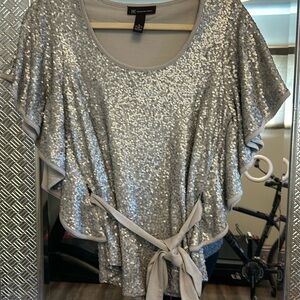 Vintage INC sequin top.  Knit lining and tie waist